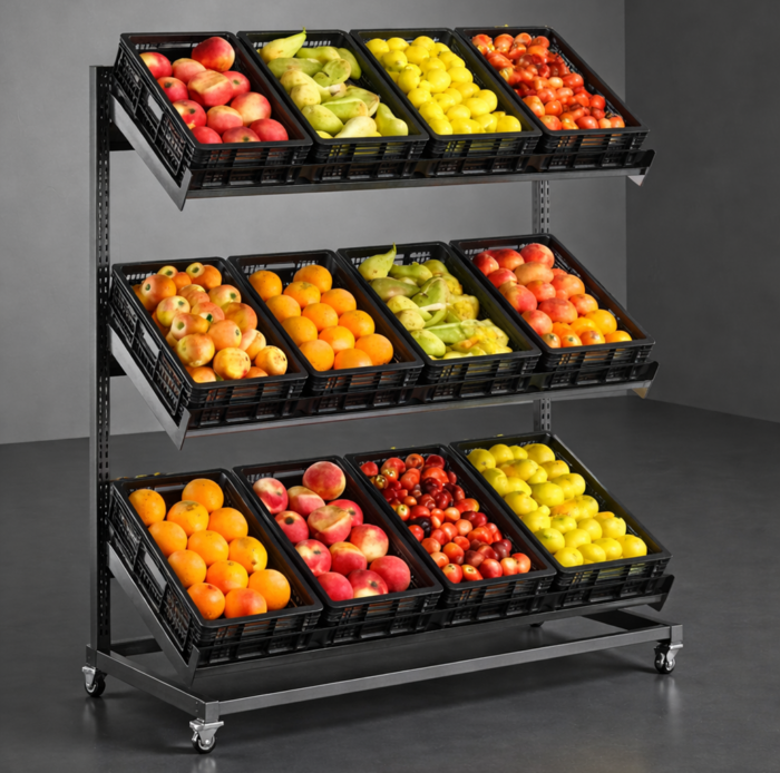 One Side Fruit Rack UK – Retail Produce Display Stand