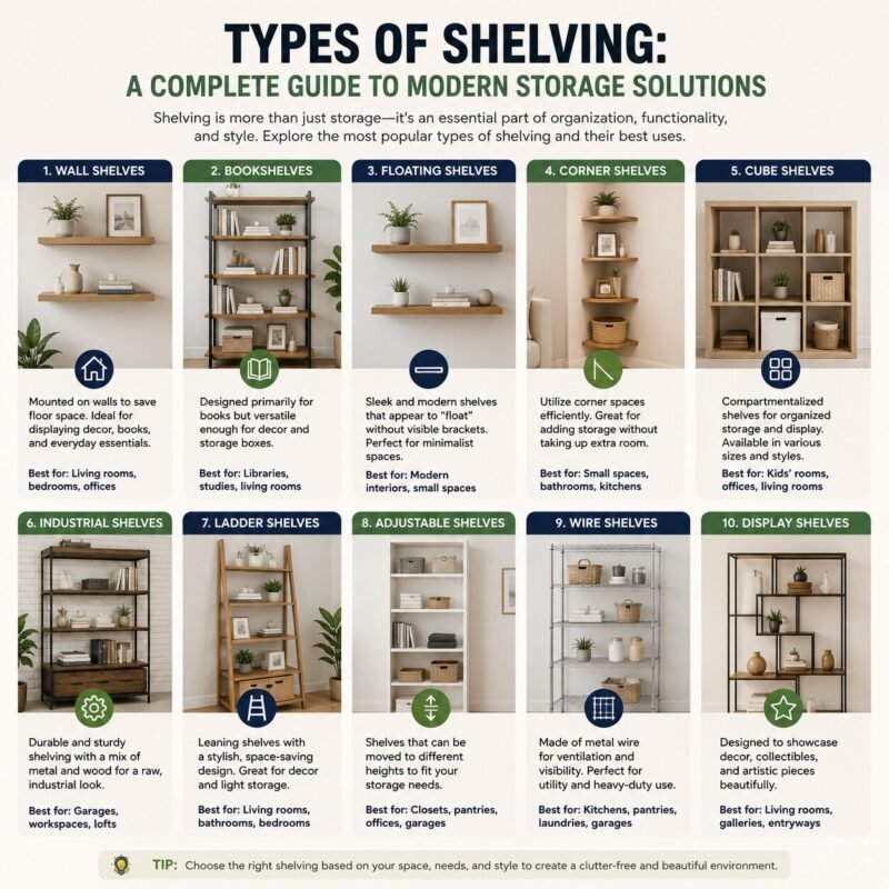 Types of Shelving: A Complete Guide to Modern Storage Solutions