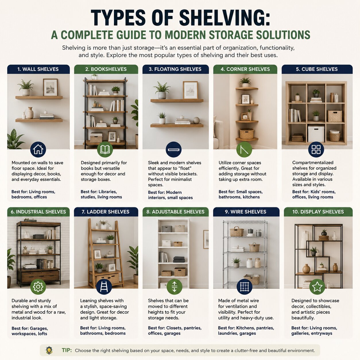 Types of Shelving: A Complete Guide to Modern Storage Solutions