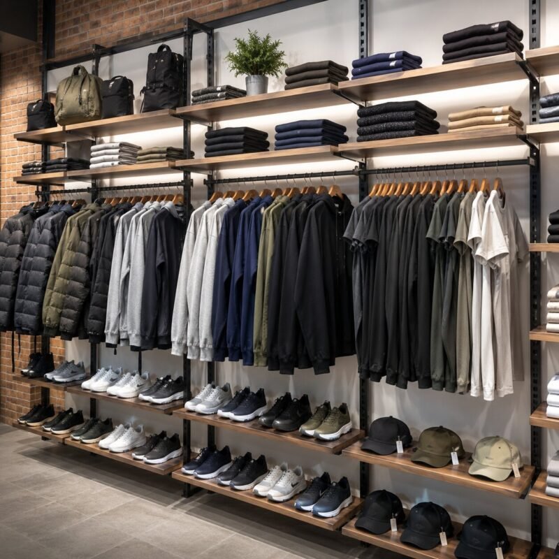 retail store wall shelving in uk