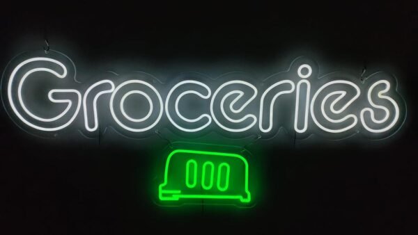 LED Neon Display Groceries