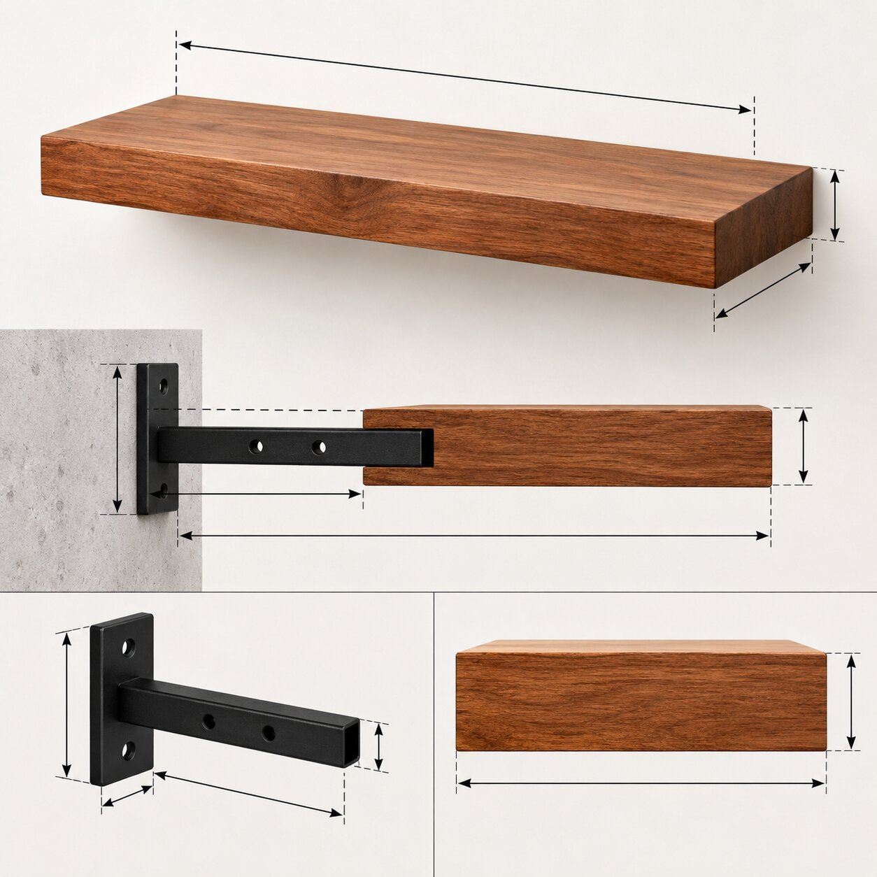 Floating shelf dimensions