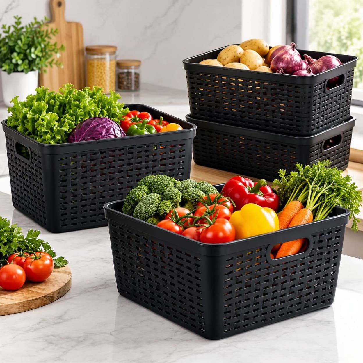 Black Vegetable Baskets