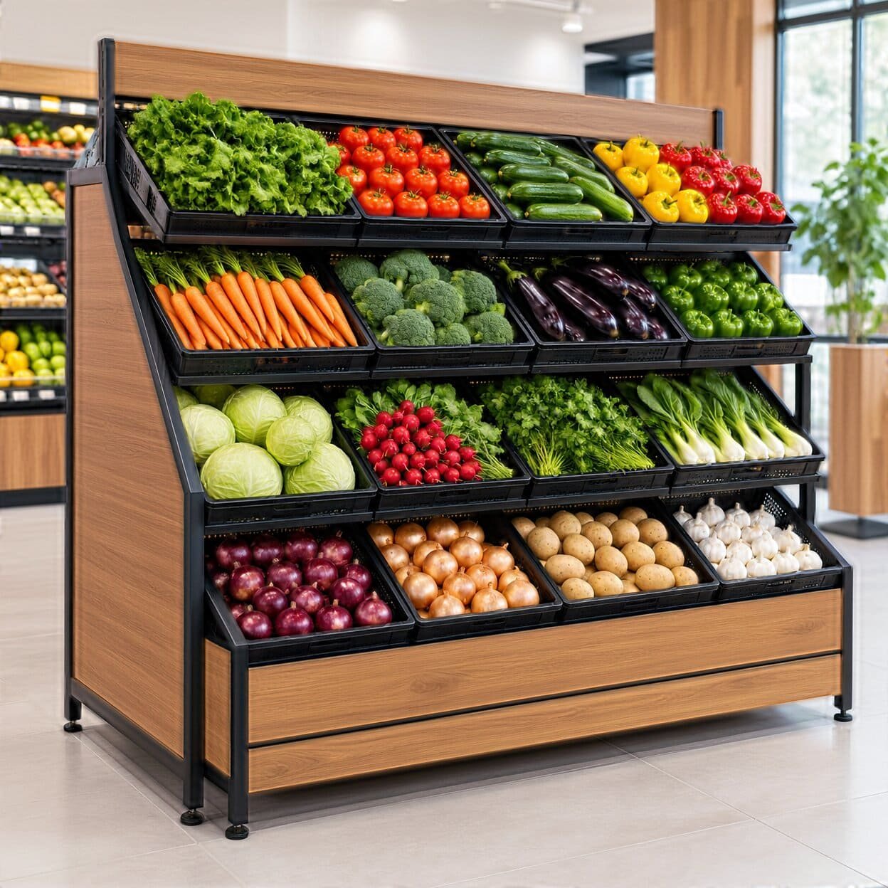 vegetable display rack in uk